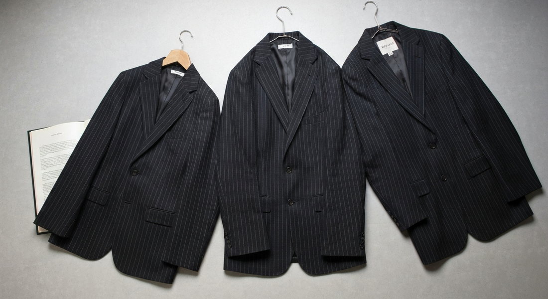 Vintage pinstripe blazers vergeleken: de plek van upcycled