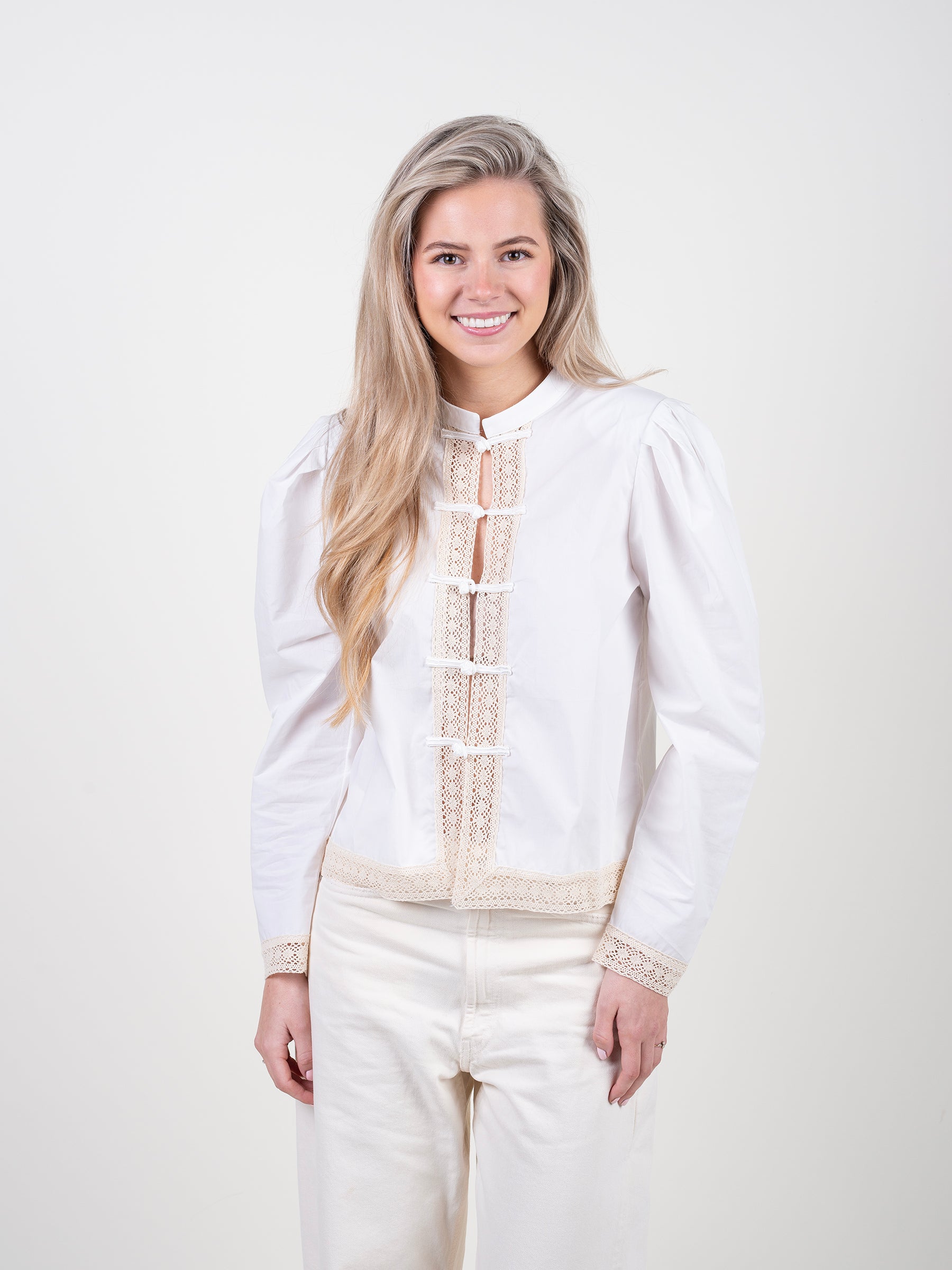 Lace Mandarin Blouse